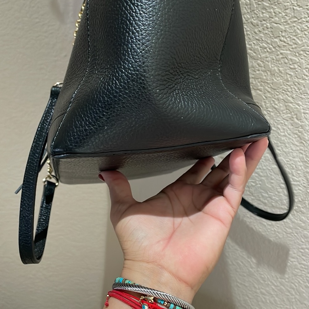 Valentino Black Leather Tote with Gold Chain Accents - Picture 3 of 13